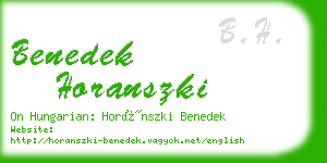 benedek horanszki business card